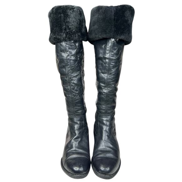 Born Women’s Black Leather Over The Knee Shearling Lined Riding Boot Size US 10 - Picture 6 of 13